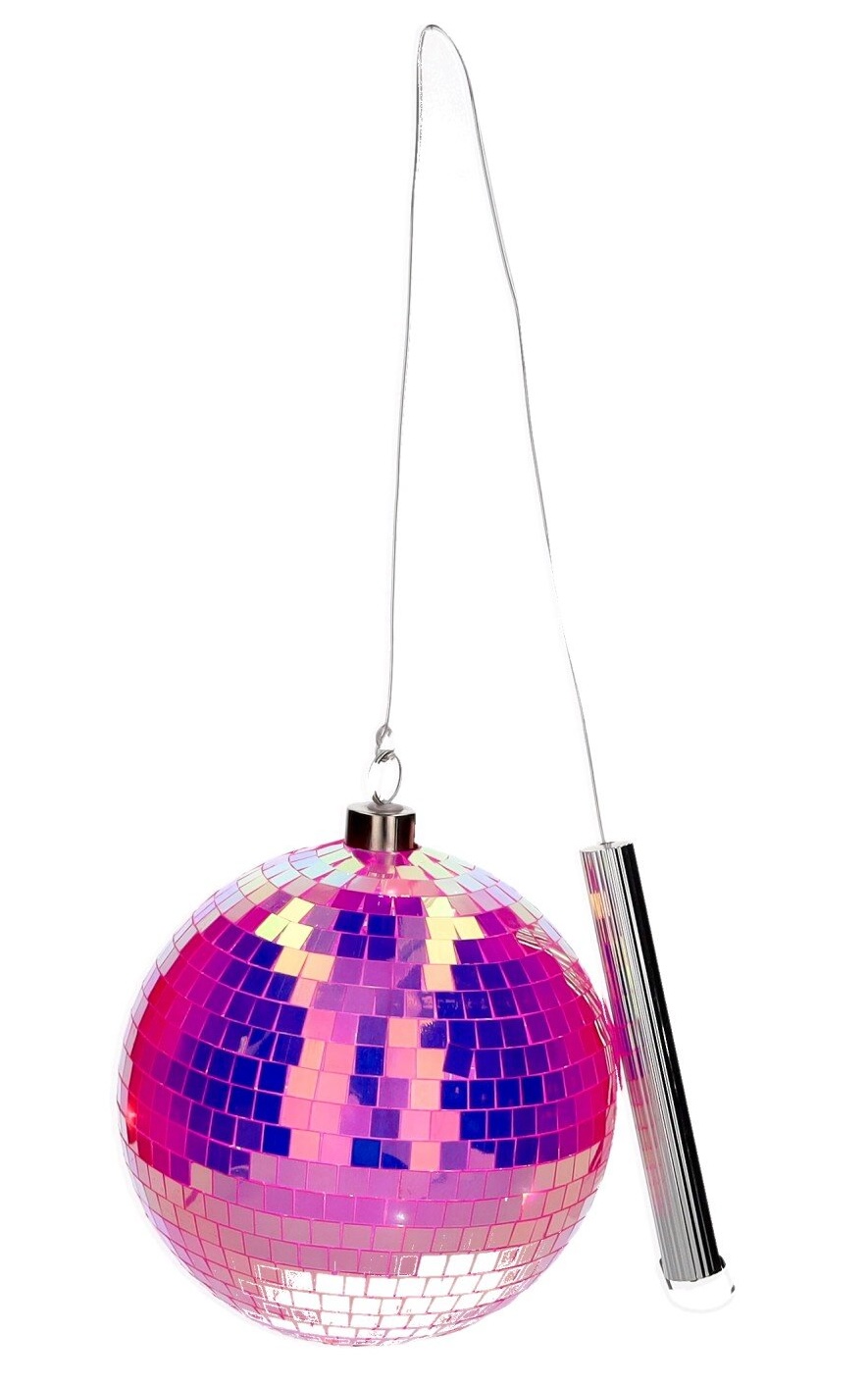 The Gift Company DISCO LED Kugel aus Glas in Neon Pink – 15 cm 