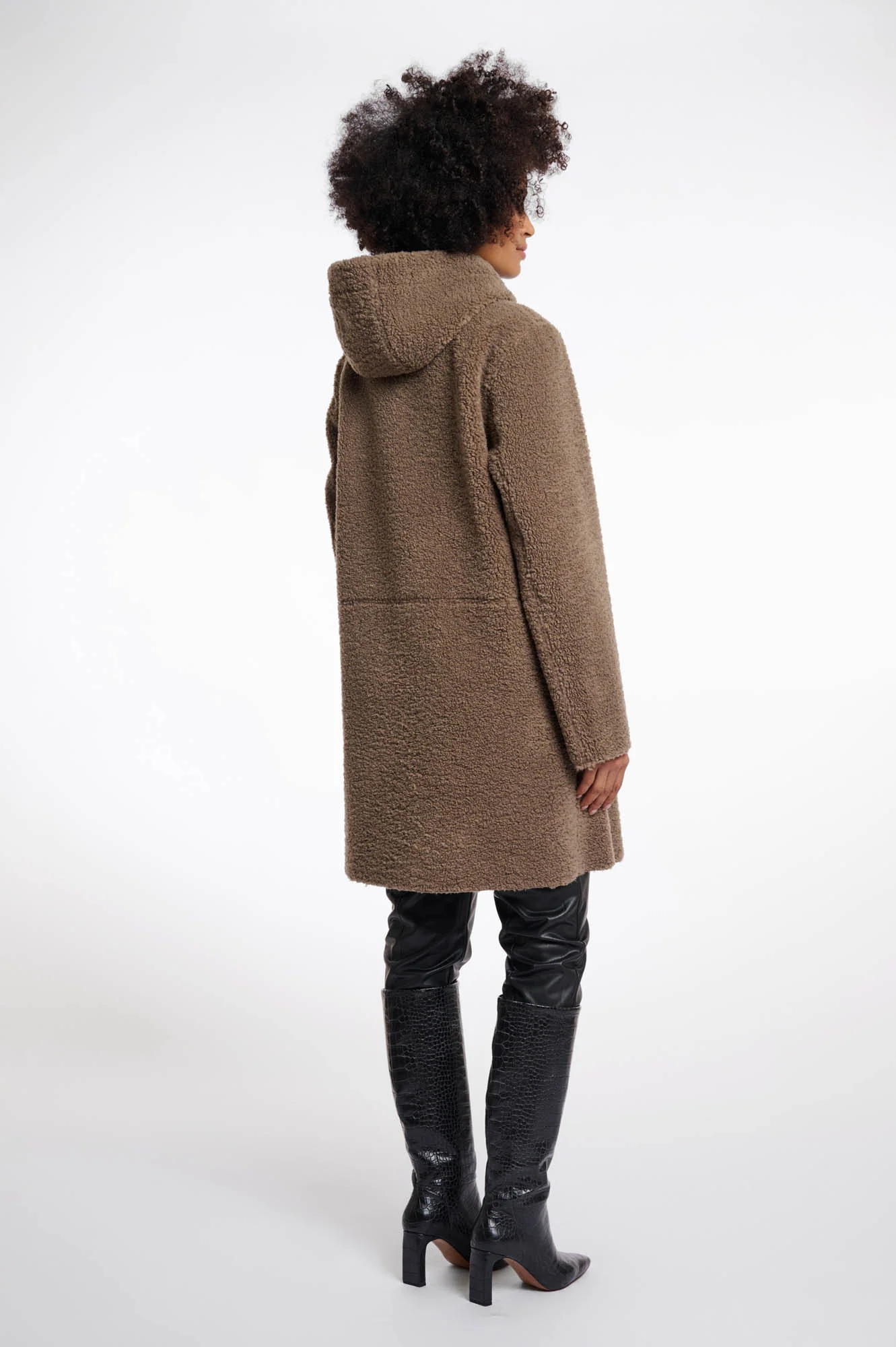 Rino & Pelle wendbarer Mantel Alina mit Kapuze - Toffee/Braun