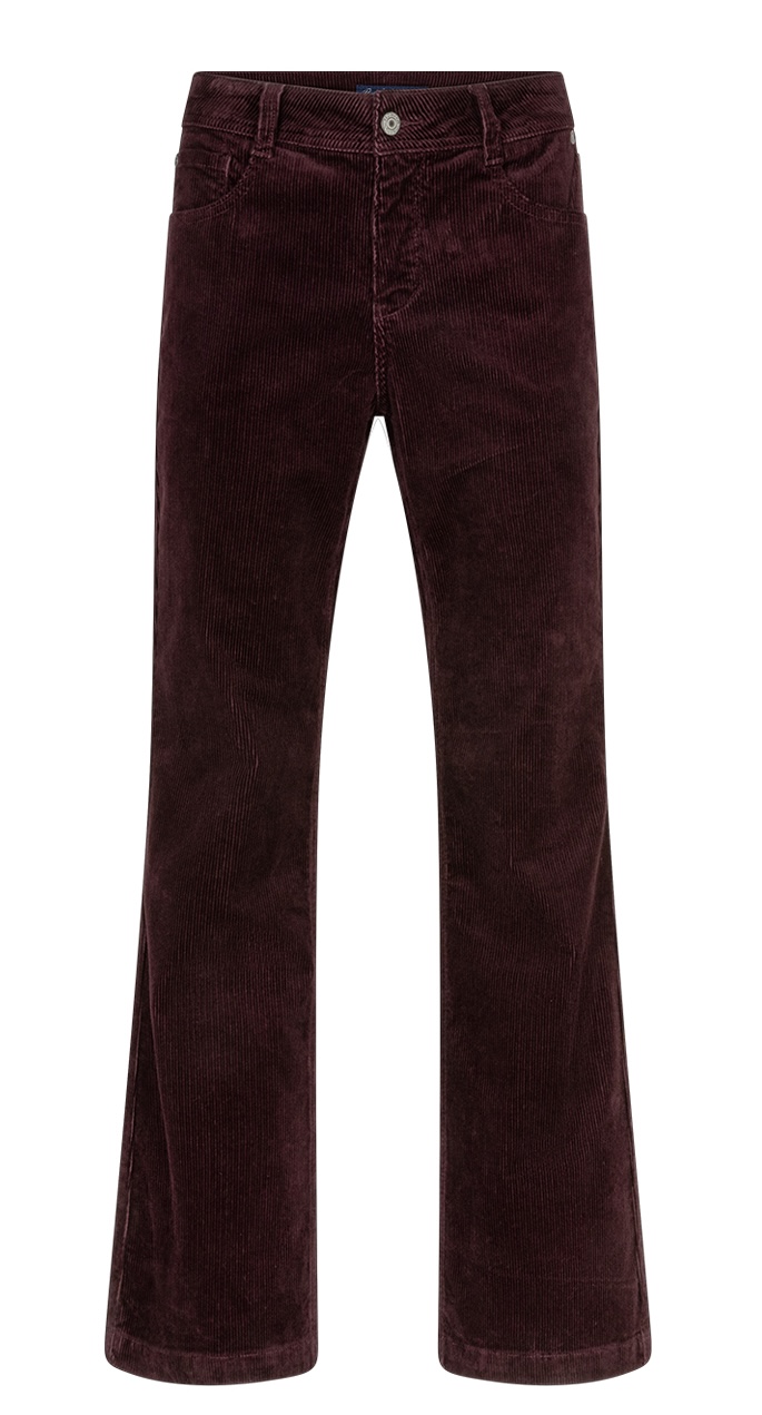 Red Button Bibette Cordhose in Burgundy Weinrot – High Waist Hose mit ausgestelltem Flare Bein