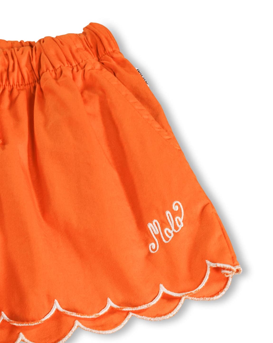Molo Addie Kurze Hose Orange mit Stickerei Love Molo Addie Kurze Hose Orange mit Stickerei Love