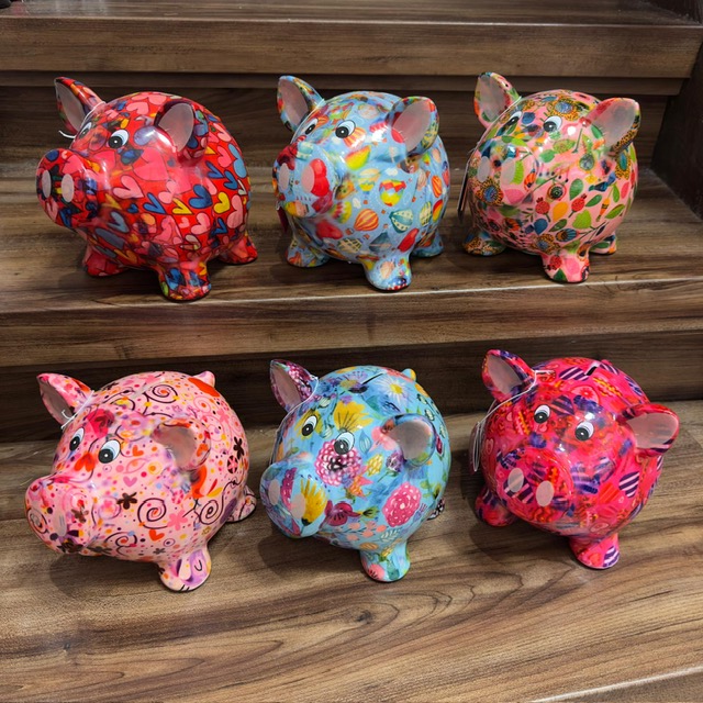 Pomme pidou Spardose Schwein Rosie Medium - Pink mit Gestreiften Herzen Pomme pidou Spardose Schwein Rosie Medium - Pink mit Gestreiften Herzen