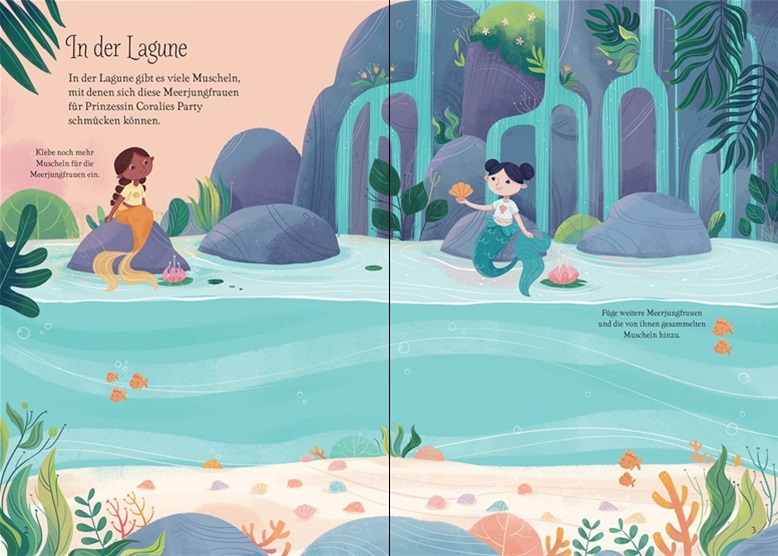create_spread-30 Usborne Mein Immer-wieder-Stickerbuch: Meerjungfrauen