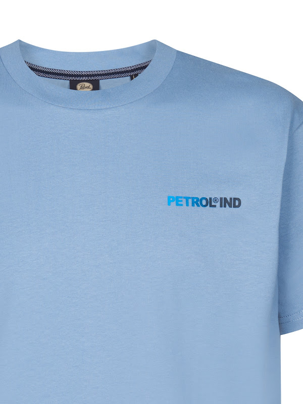 Petrol Industries Herren Backprint T-Shirt in Rauchblau - Bayside Florida - SALE