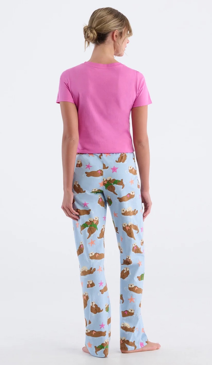 Little Blue House Damen Pyjama Hose Happy Otters - Otter
