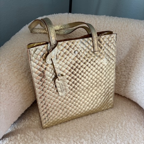 BFF Lattice Leder Shoppertasche in Metallic Rosegold