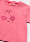 Mayoral Kurzarm T-Shirt in Pink - Glitzer Kirsch