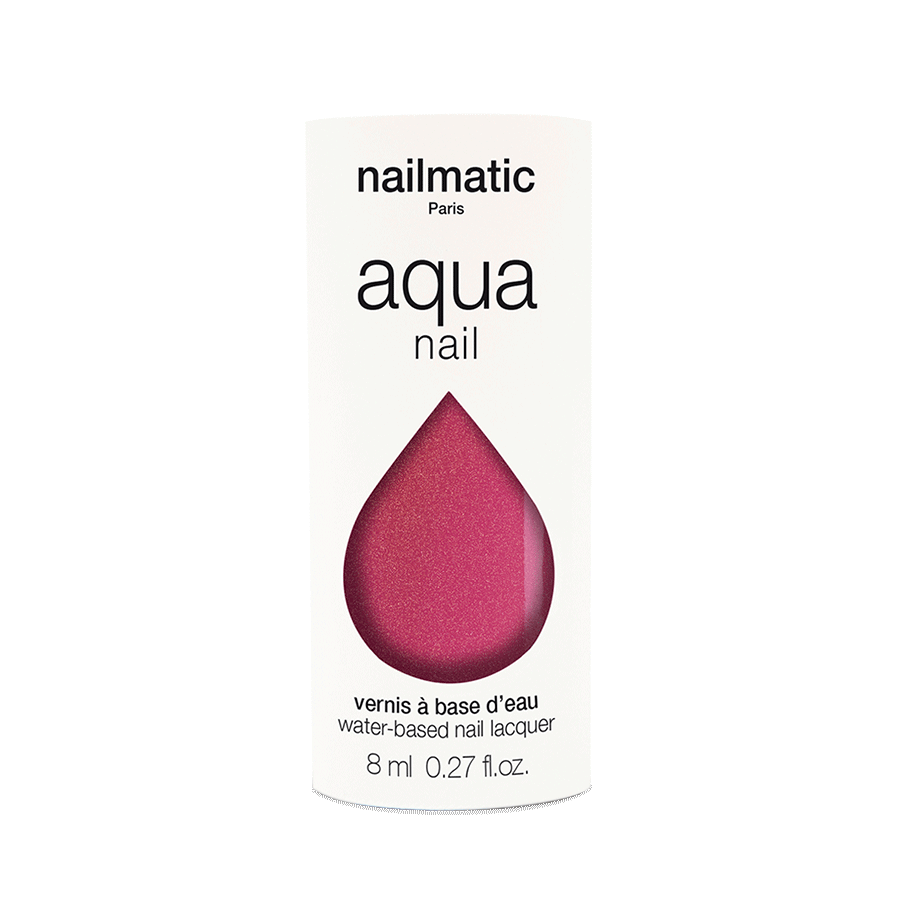 water-based-aqua-nail-polish-fuchsia-pink-shimmer-camelia Nailmatic Aqua Nagellack - wasserbasiert - Camelia Pink - SALE