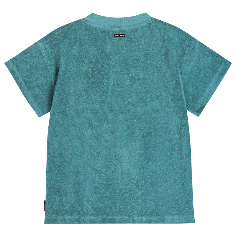Tumble N Dry Morea Kurzarm Frottee T-Shirt in Petrol Grün - Surf Club