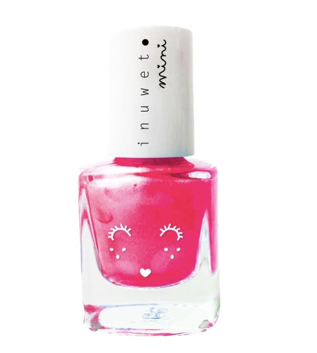inuwet Kinder Wasserbasierter Nagellack - Neon Pink Bubble Gum Duft
