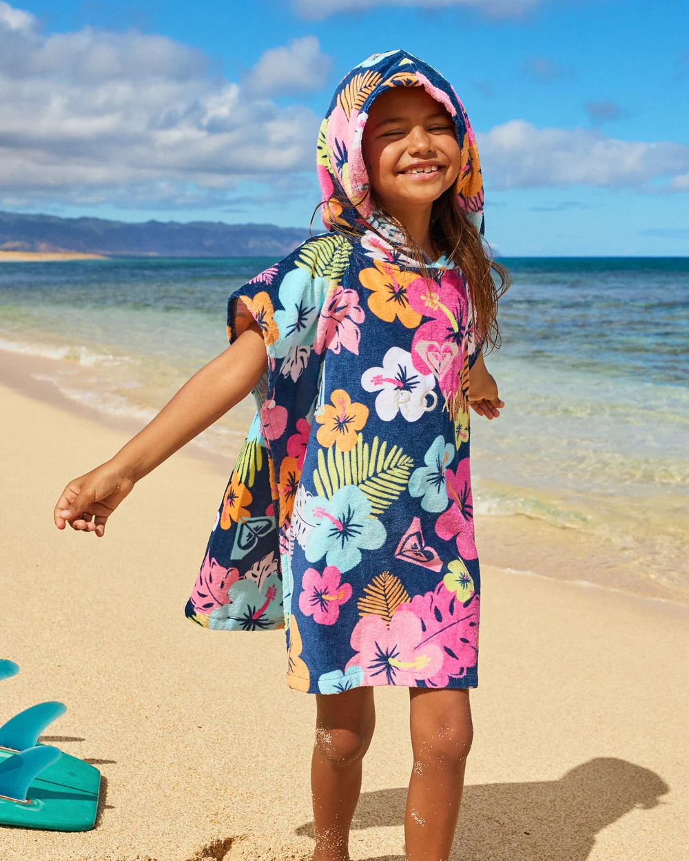 Roxy Stay Magical Poncho Handtuch Indigo Morning Flowers 