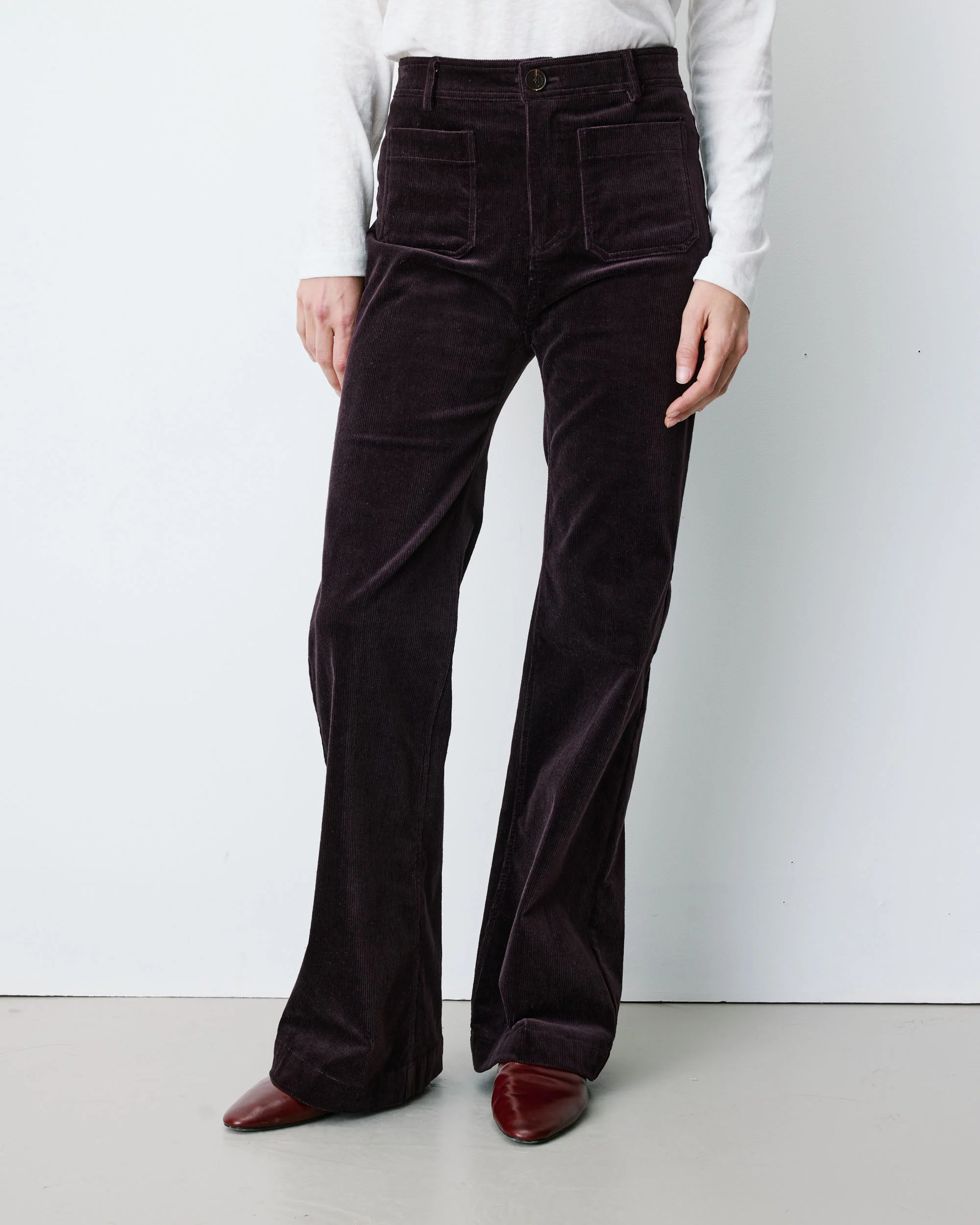 Grace & Mila Alban Damen Cordhose mit aufgesetzten Taschen in Aubergine 
