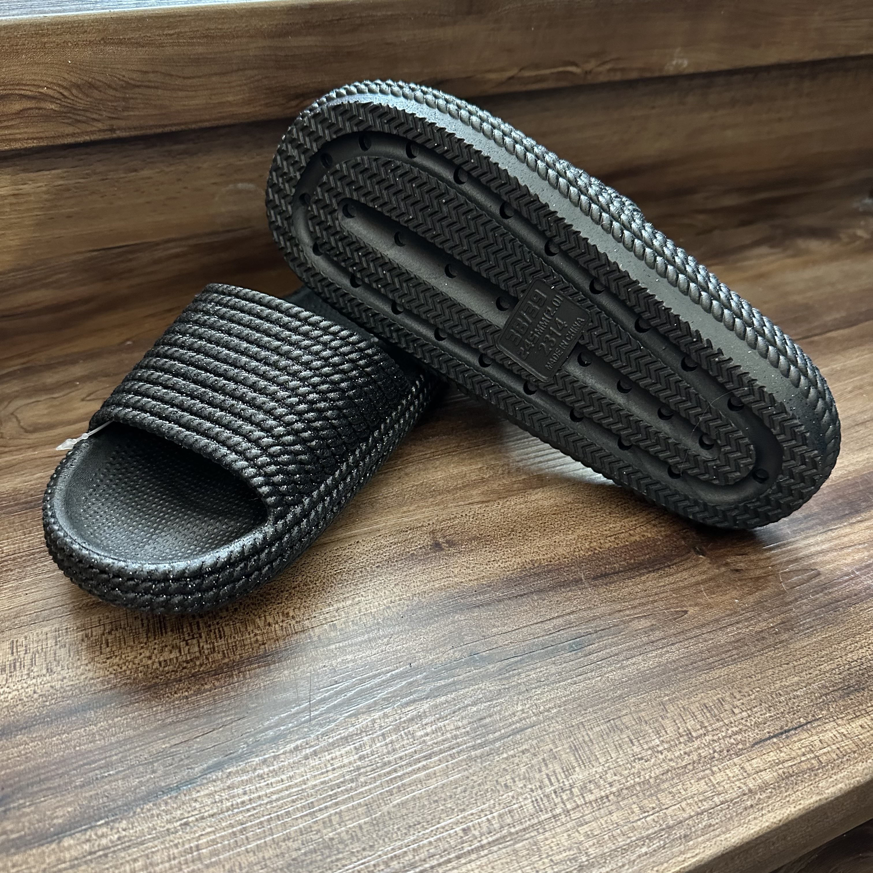 Siebi´s Sandale/Badeschuhe Marbella - Schwarz Glitzer - SALE