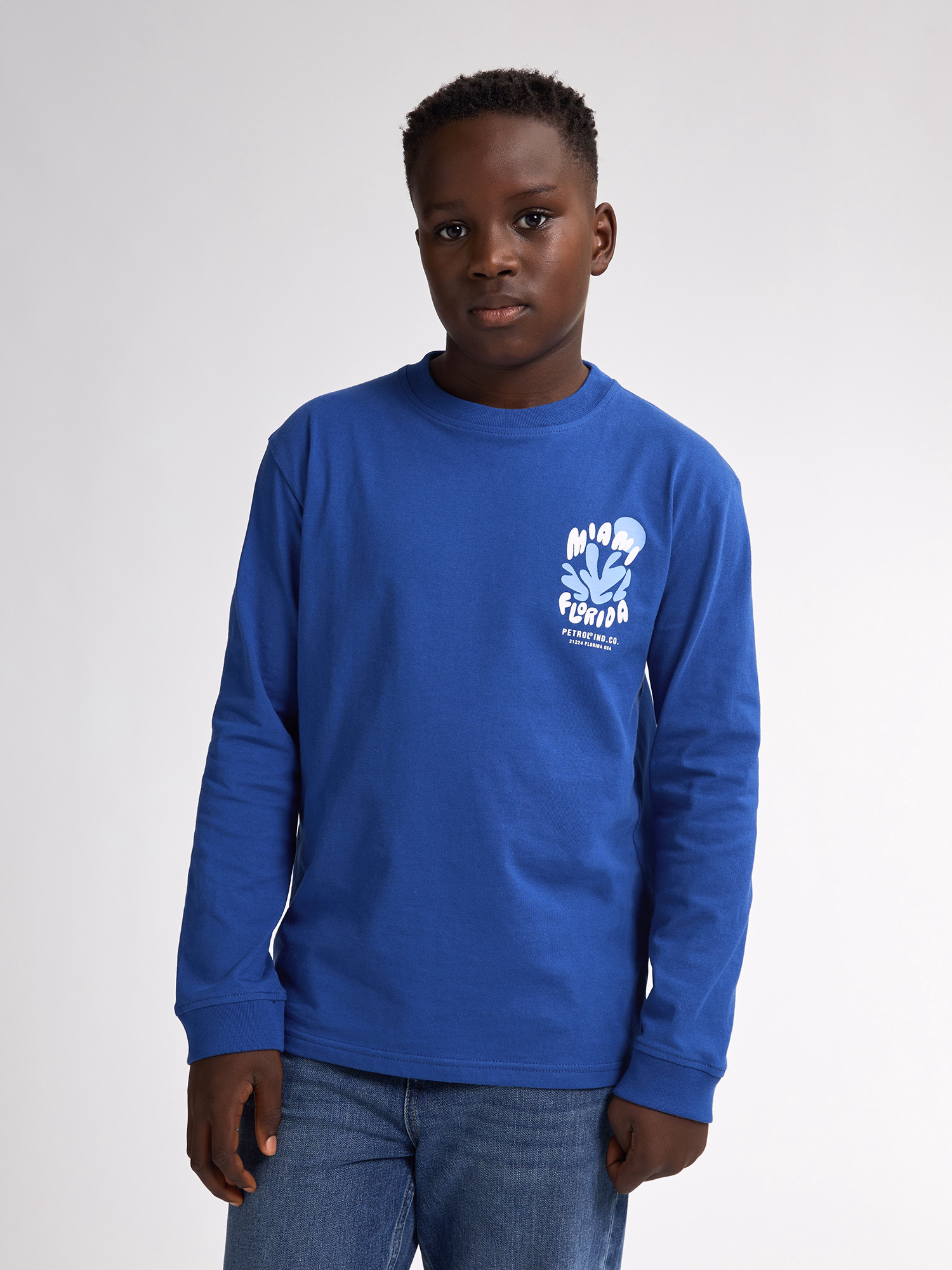 Petrol Industries Jungs Langarm Shirt in Imperial Blau - Miami Florida - SALE Petrol Industries Jungs Langarm Shirt in Imperial Blau - Miami Florida - SALE