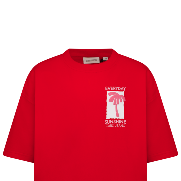 Cars Jeans Junie Kurzarm T-Shirt in Rot - Everyday Sunshine