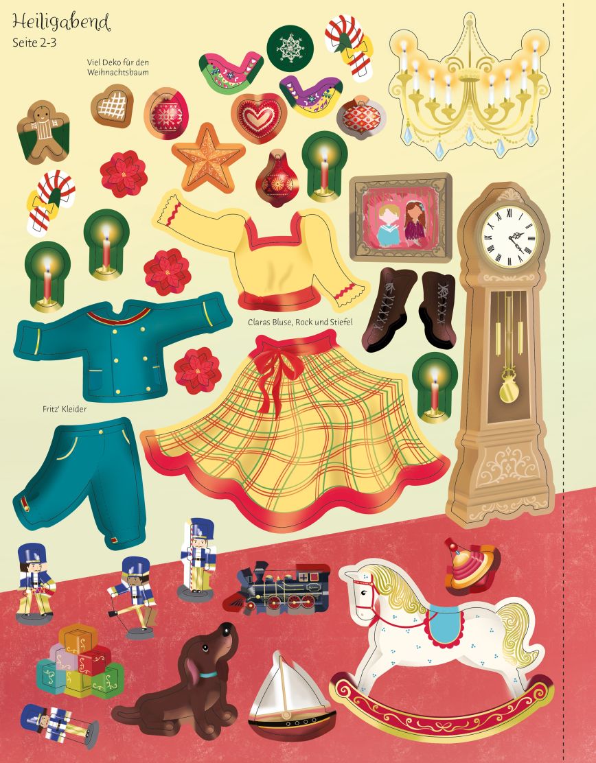 Usborne Mein Anziehpuppen-Stickerbuch: Der Nussknacker