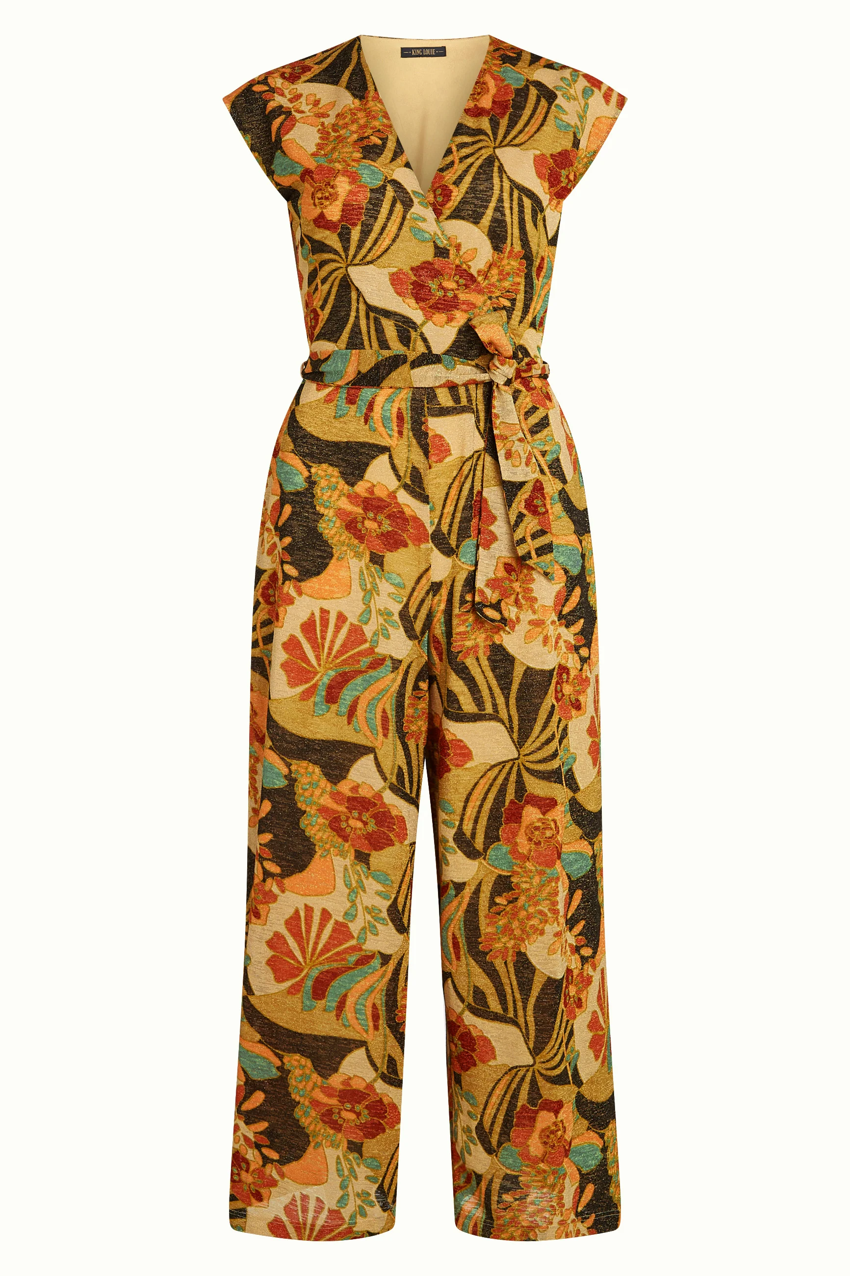 King Louie Mary Jumpsuit Dazz mit Retroprint mit Blumenmuster
