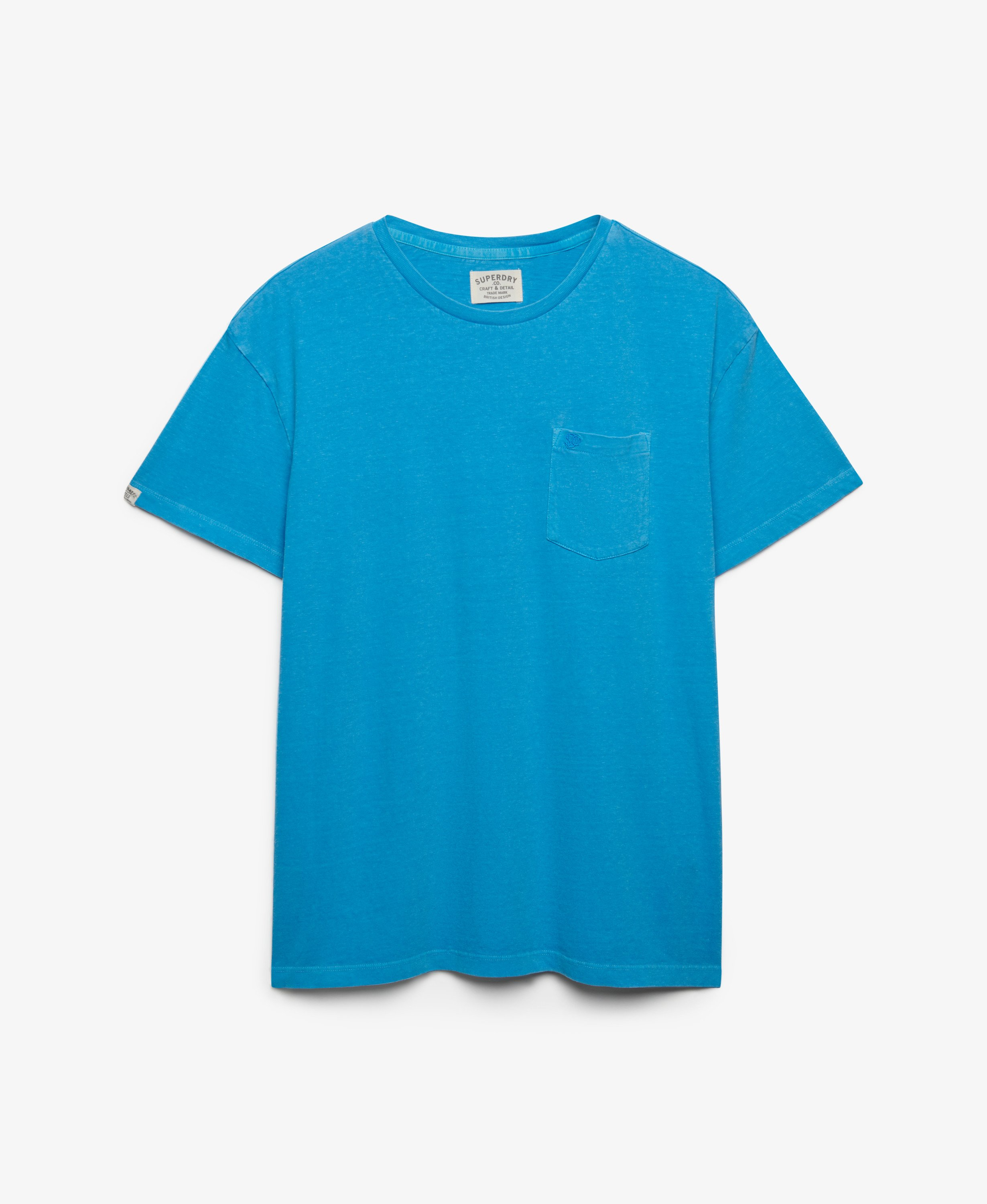 Superdry Herren Klassisches Baumwoll-Leinen T-Shirt in Blau Superdry Herren Klassisches Baumwoll-Leinen T-Shirt in Blau