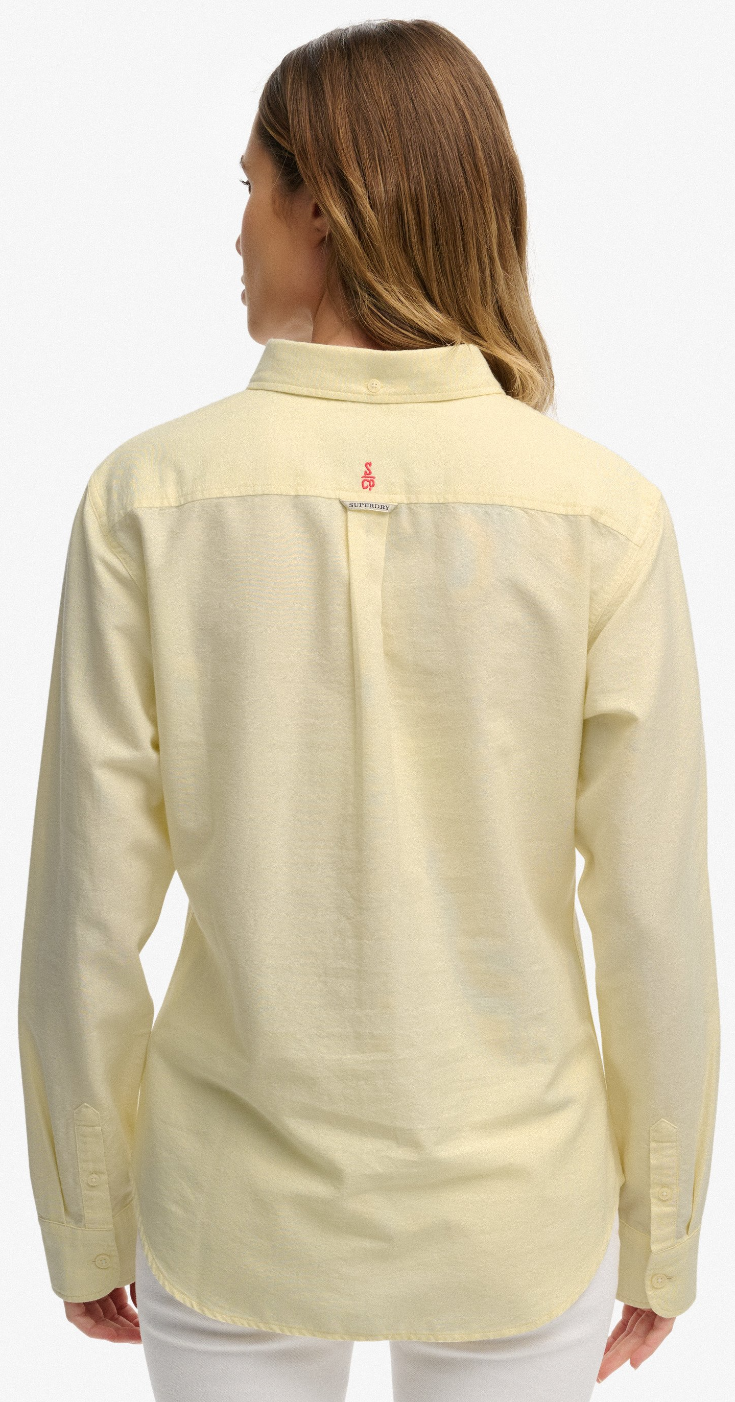 Superdry Damen langarm Hemd/Bluse slim Oxford in Gelb Superdry Damen langarm Hemd/Bluse slim Oxford in Gelb