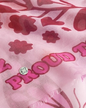 Codello Weltfrauentag Tuch Schall aus Baumwolle in Pink - SUPERWOMAN