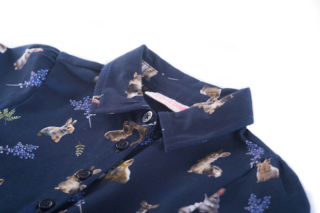 Someone Dorian Jersey Kleid mit Kragen in Navy - Reh, Hase & Eule - SALE