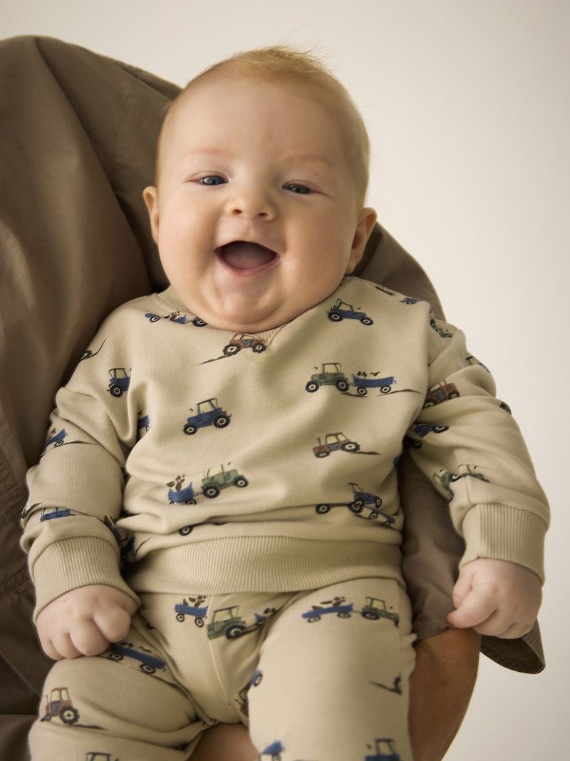 Minymo Sweatshirt mit Viskose in Beige - Traktoren