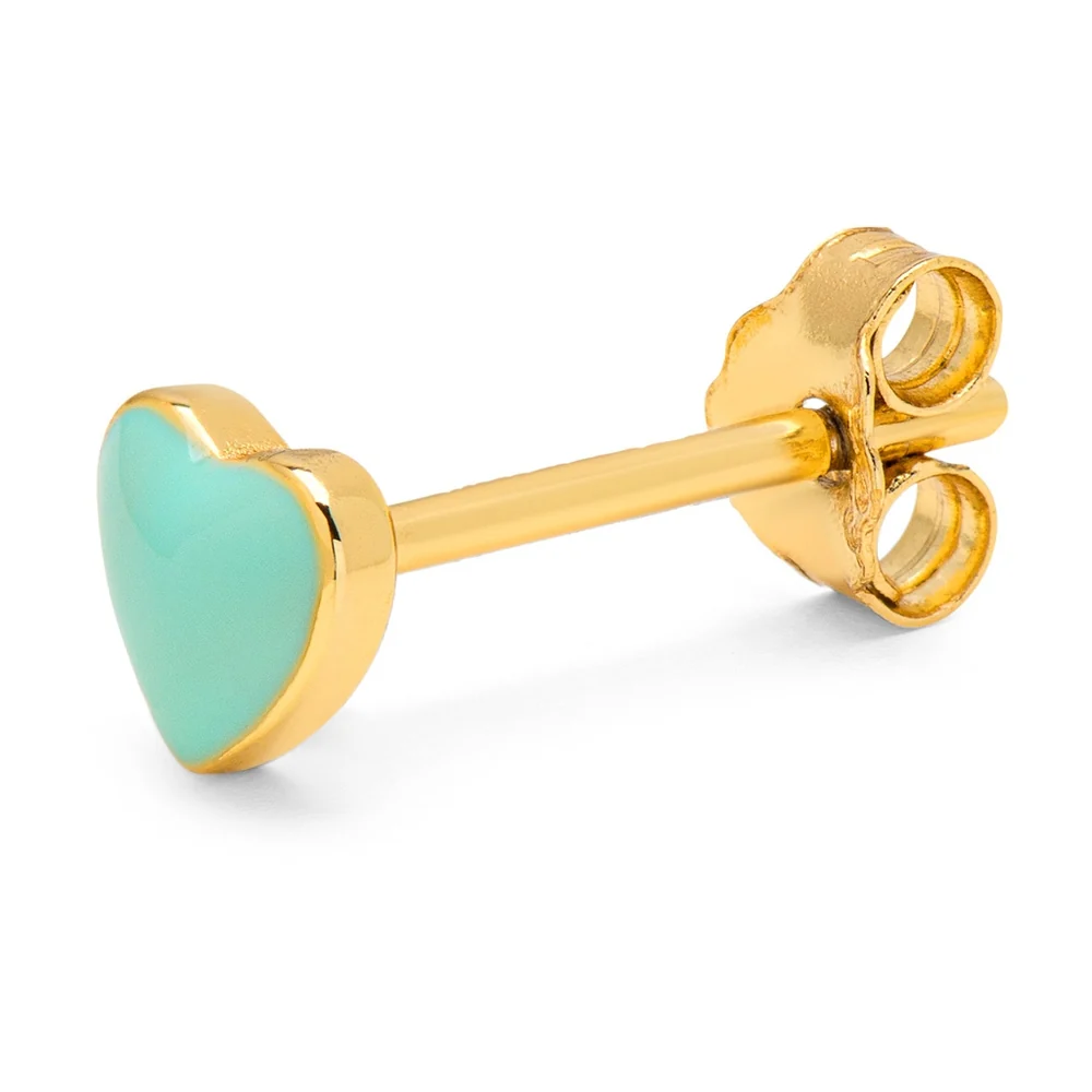 LuLu Love U Stecker Ohrring Emaile Herz in Mint - 1 Ohrring - Minze Herz LuLu Love U Stecker Ohrring Emaile Herz in Mint - 1 Ohrring - Minze Herz