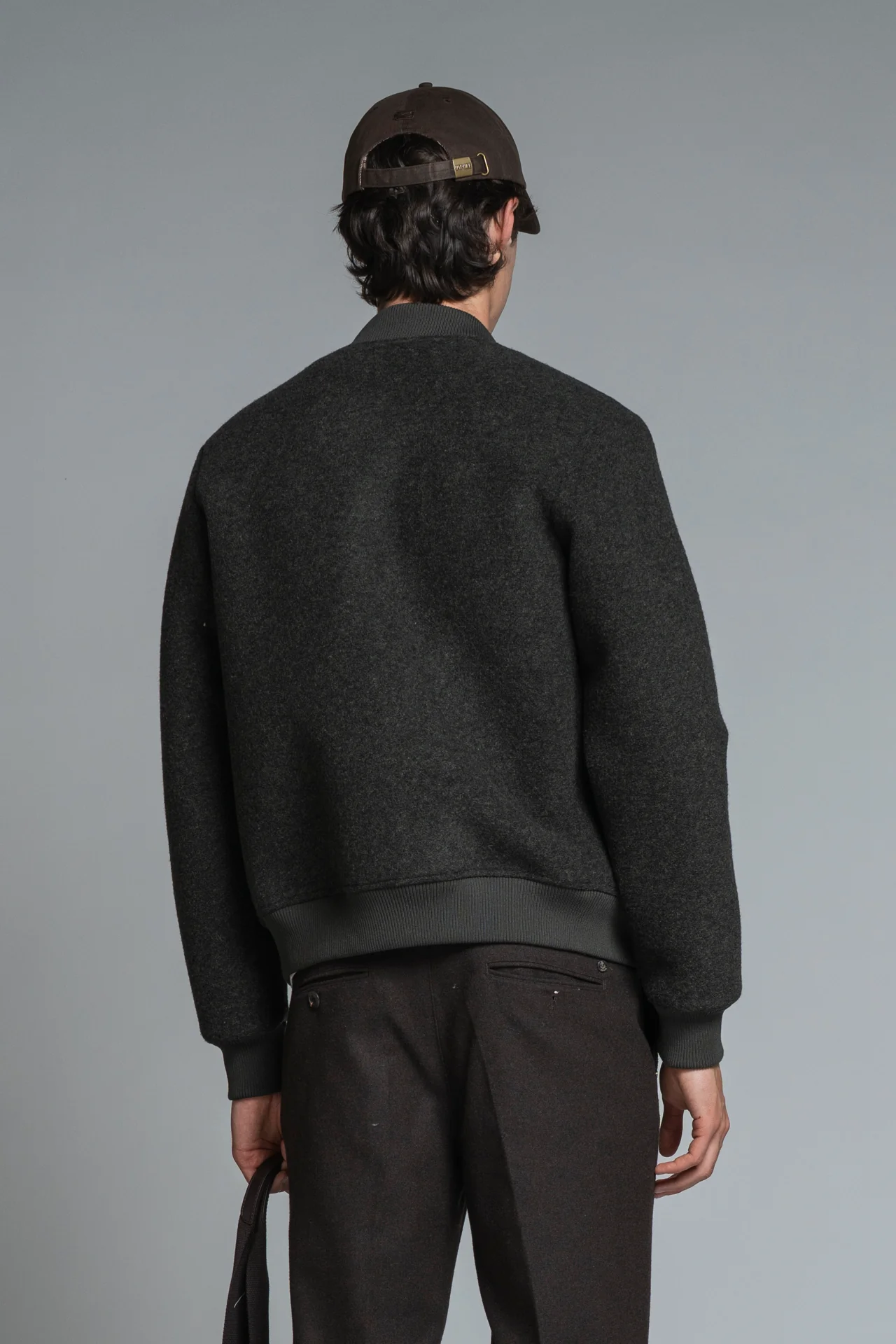 IMPURE CAMERON WOLLWALK BOMBER Jacke in Oliv Grün