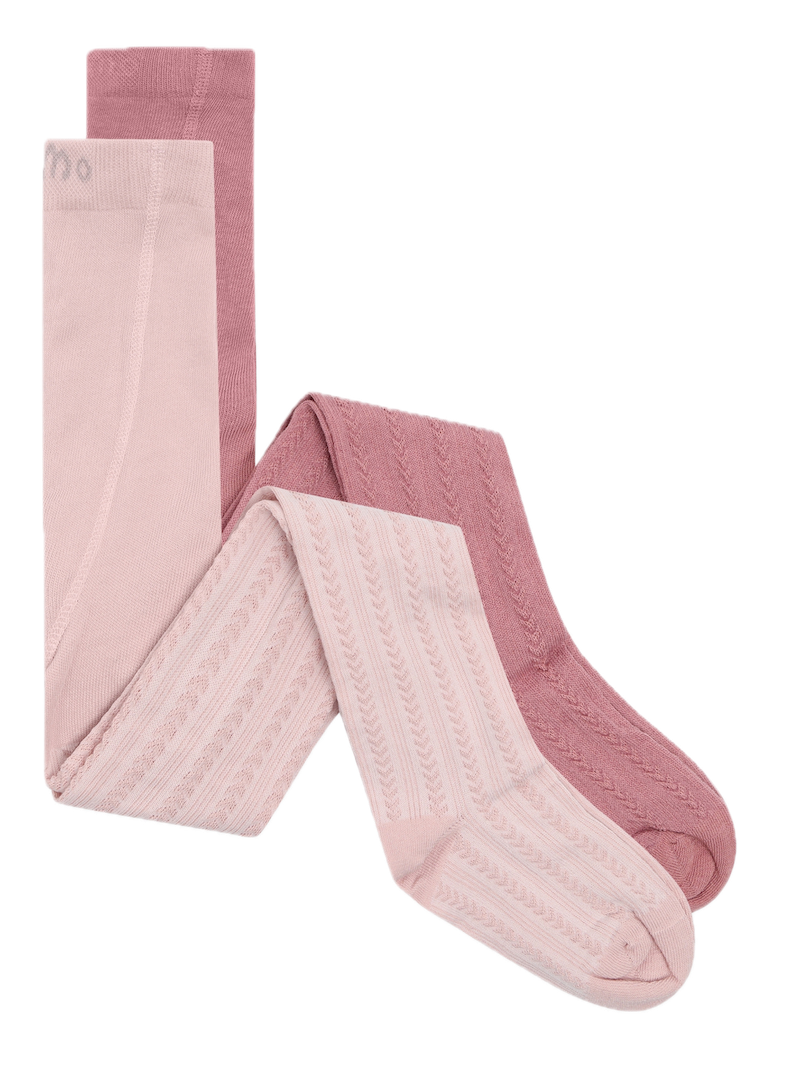 Minymo Strumpfhosen Pack mit Feinem Zopfmuster in Cameo Rose und Zartrosa Minymo Strumpfhosen Pack mit Feinem Zopfmuster in Cameo Rose und Zartrosa