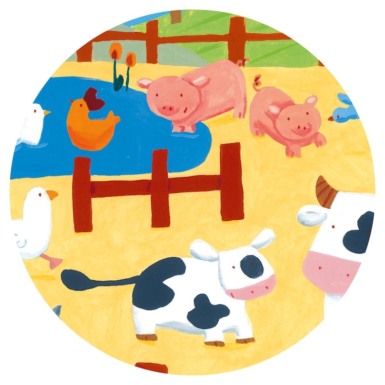 DJ07205-Puzzle-Kuehe-und-die-Farm-24-Teile-3 Djeco Formen Puzzle Kuh & Farm - 24 Stück