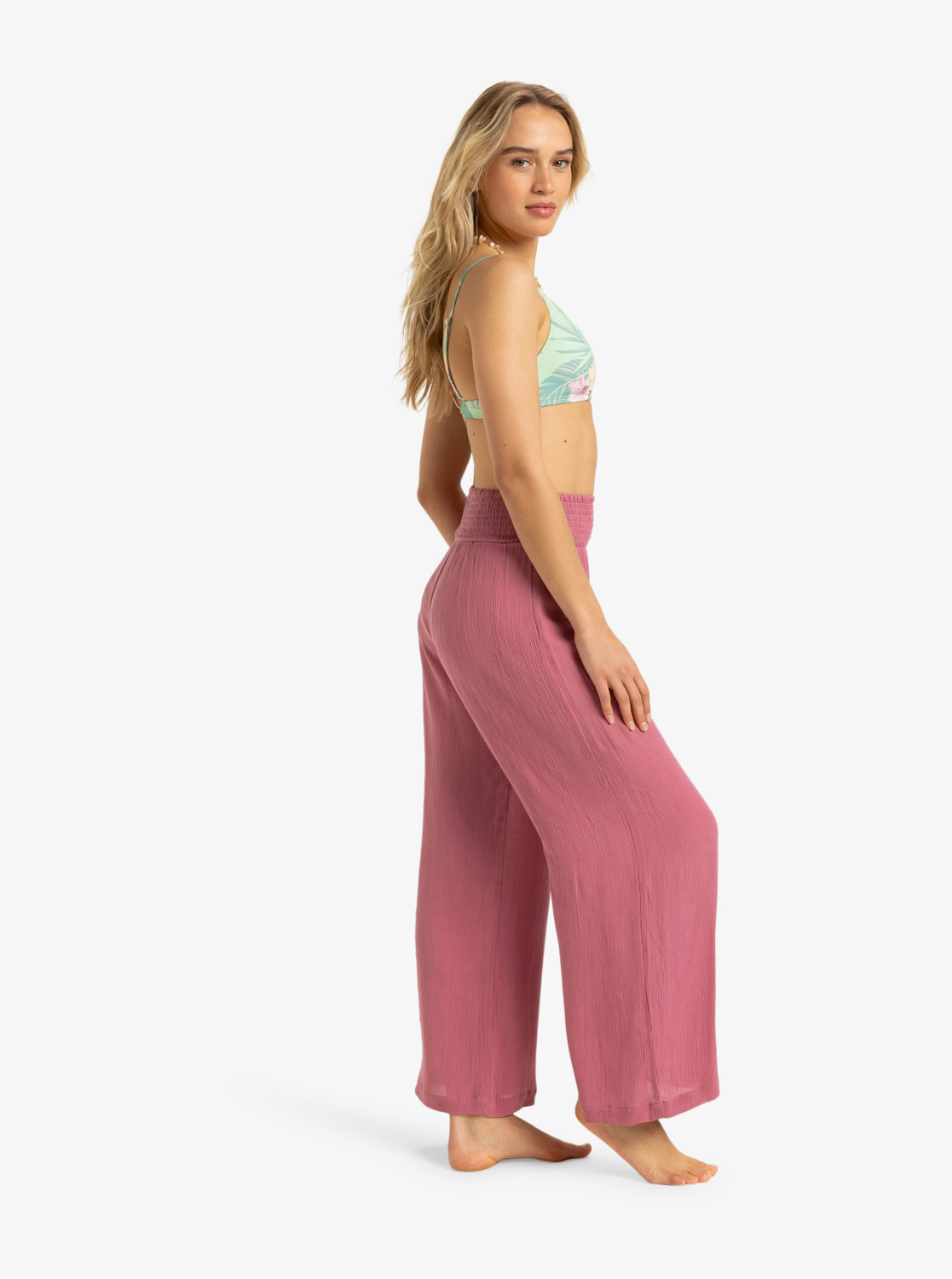 Roxy Along The Beach - Strandhose aus Viskose für Frauen in Altrosa - SALE Roxy Along The Beach - Strandhose aus Viskose für Frauen in Altrosa - SALE