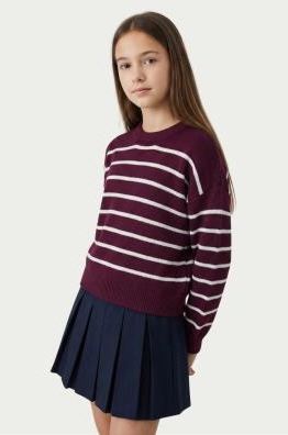 Blue Effect Mädchen Baumwolle Strickpulli - Pullover Bordeaux Rot Gestrefit Blue Effect Mädchen Baumwolle Strickpulli - Pullover Bordeaux Rot Gestrefit