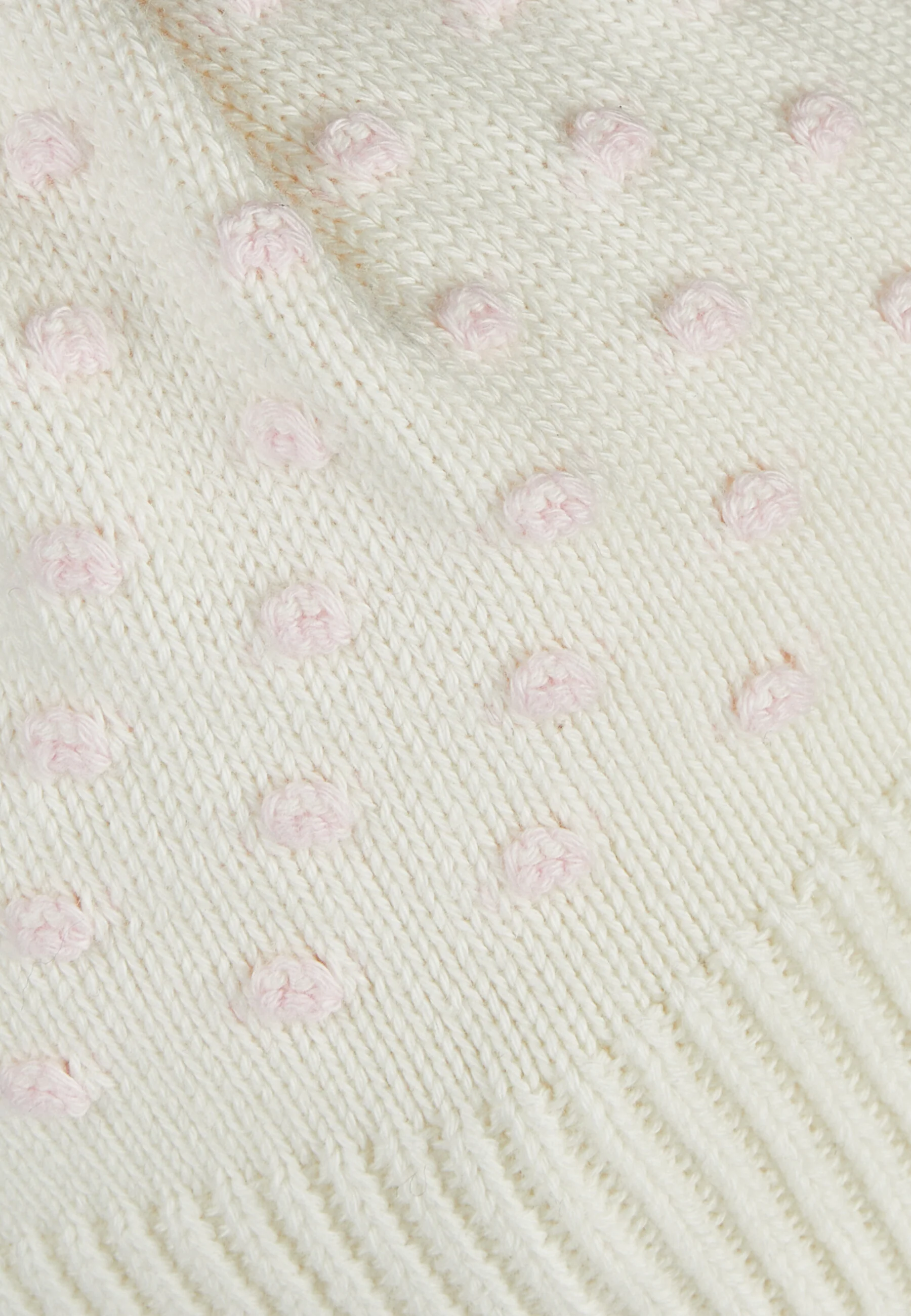 Sterntaler Bubble Baby Strickmütze mit Ohrenschutz in Creme Weiß mit Rosa Sterntaler Bubble Baby Strickmütze mit Ohrenschutz in Creme Weiß mit Rosa