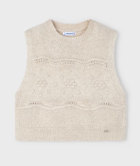 Mayoral Strickweste / Strick Pullunder in Arena Beige - SALE