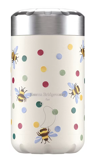 Chillys Edelstahl Thermos Food Pot - Emma Bridgewater Bumblebees mit bunten Punkten - 500 ML
