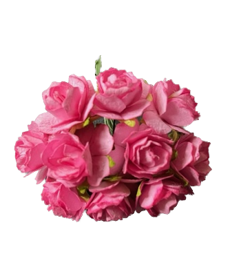 Wowzers Blüten aus Maulbeerpapier - Tea Roses -10 Teerosen in Pink
