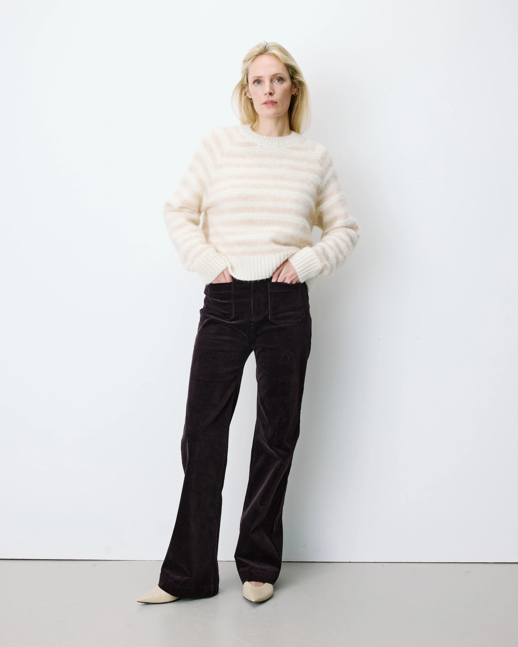 Grace & Mila Aimond Strickpulli Creme Beige Gestreift Grace & Mila Aimond Strickpulli Creme Beige Gestreift