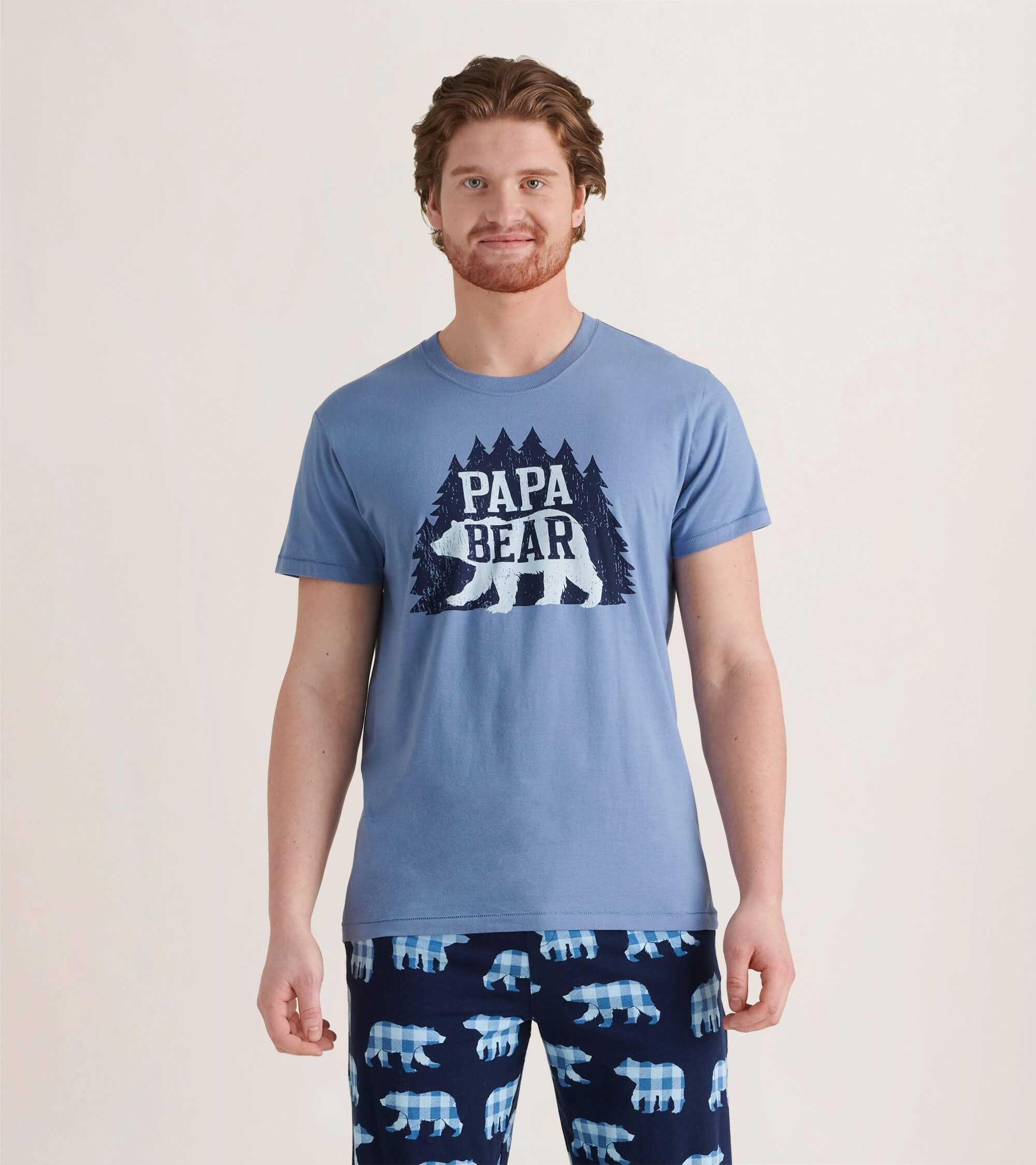 Little Blue House Herren Kurzarm T-Shirt - Woods Papa Bear