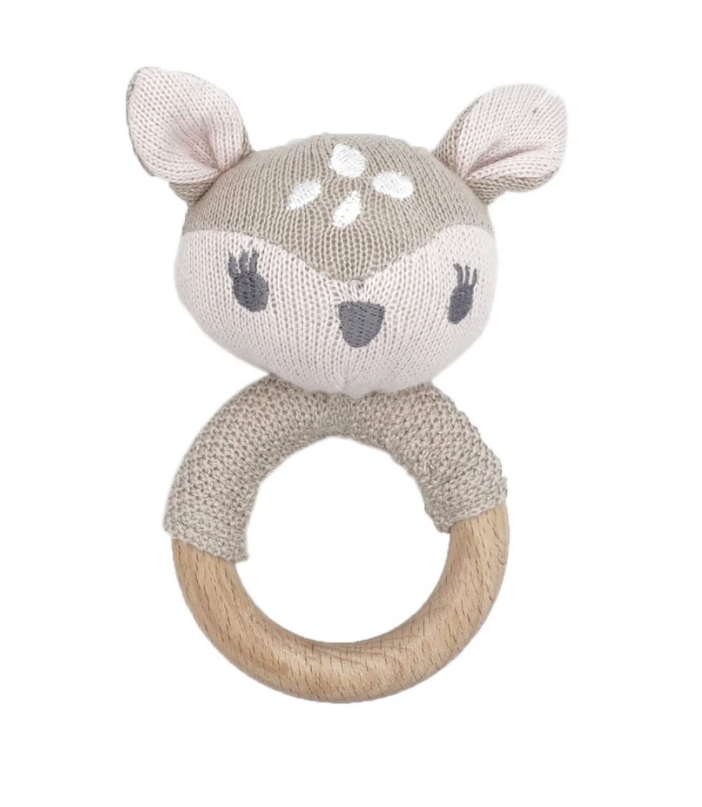 Maximo Rassel Beißring gestrickt Reh