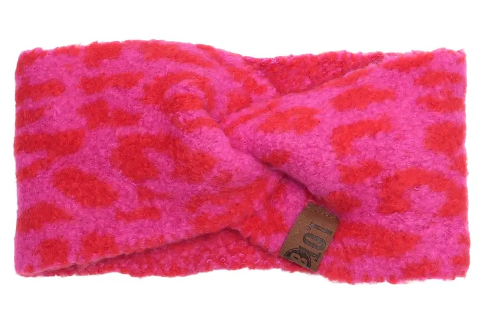 LOT83 Stirnband Pip Leopard Rot