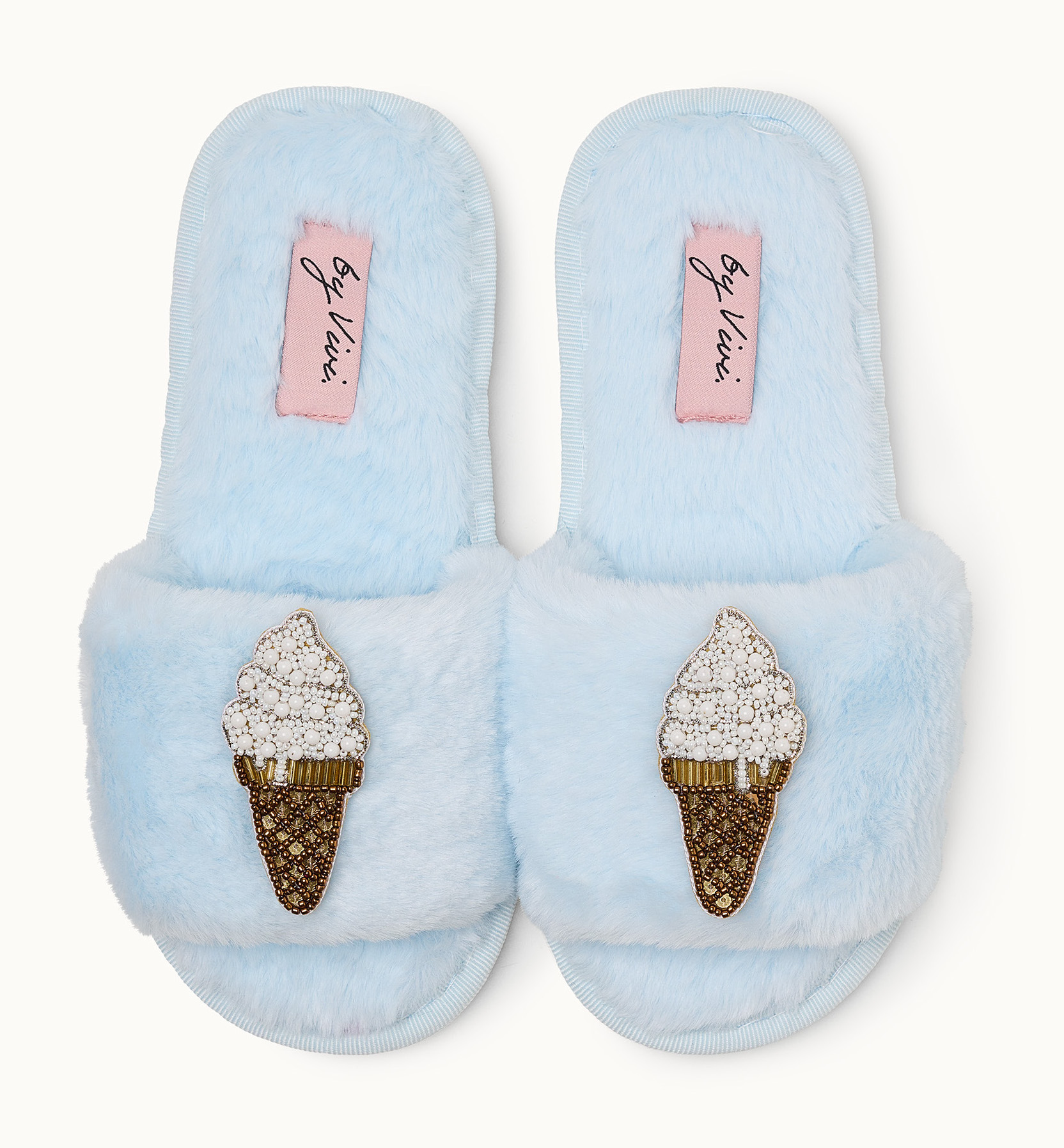 By Vivi Plüsch Slipper in Hellblau - Baby Blue 