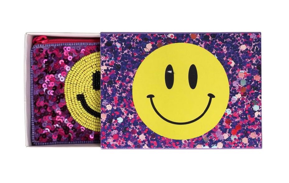 The Gift Company Elodie Kosmetiktasche XS mit Perlen & Glitzer Pailetten - Smiley The Gift Company Elodie Kosmetiktasche XS mit Perlen & Glitzer Pailetten - Smiley
