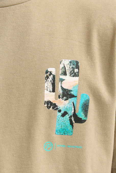 Petrol Industries Jungs T-Shirt in Olive mit Backprint Kaktuss
