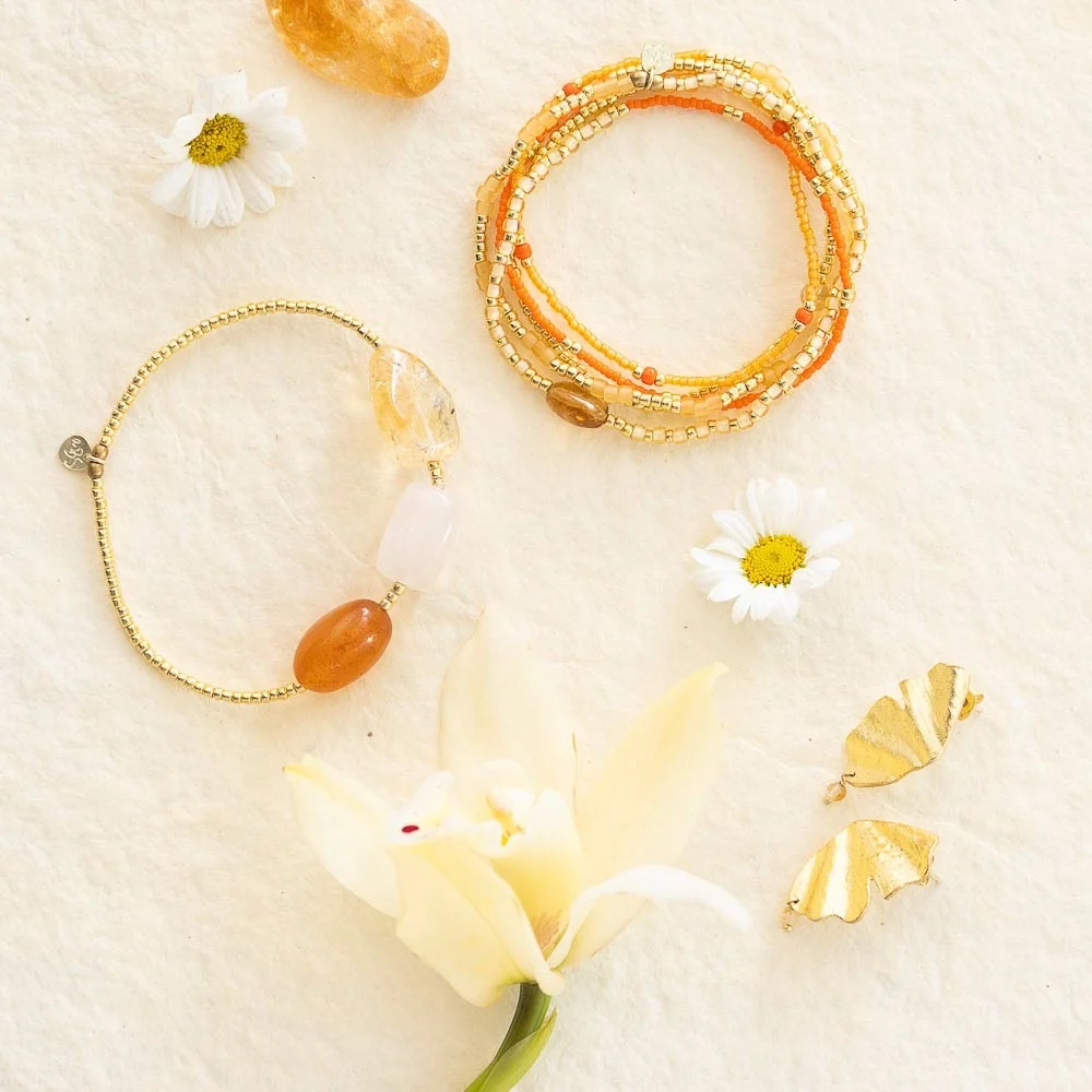 A Beautiful Story Desirable Karneol Rosenquarz Citrin Armband 