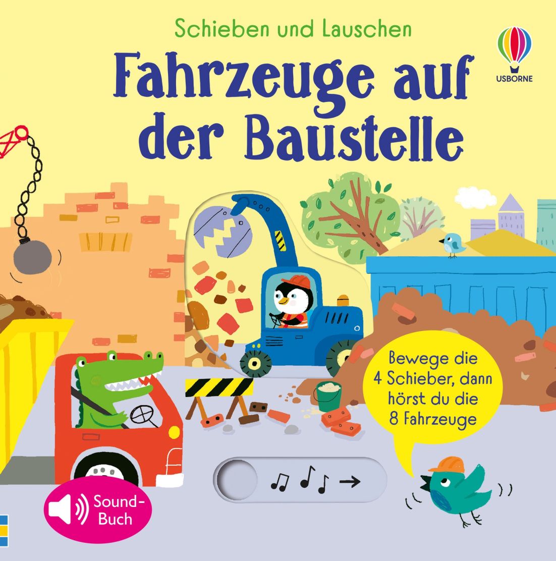 Usborne Schieben und Lauschen - Fahrzeuge auf der Baustelle