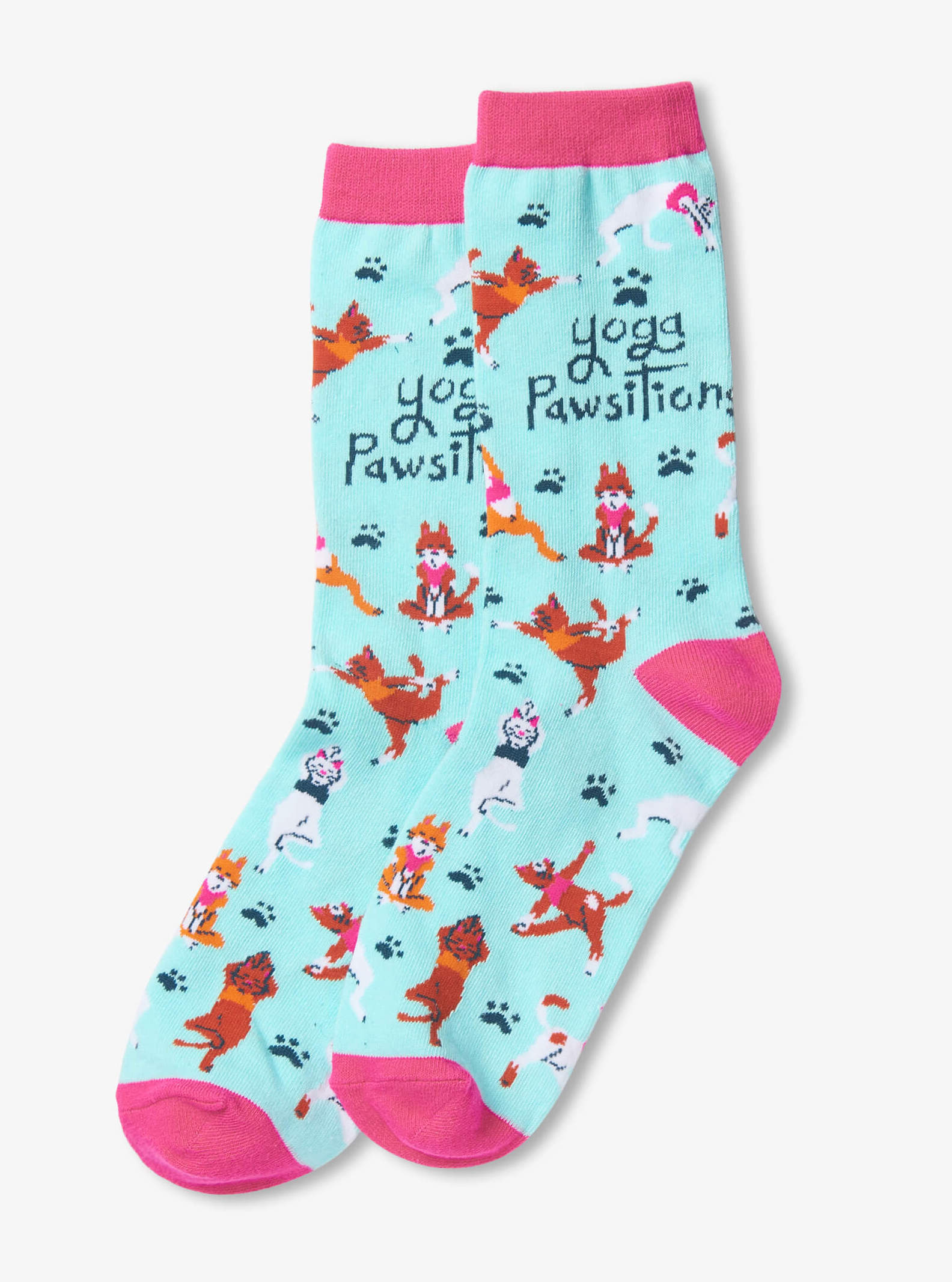 SO0YOGA008-1 Little Blue House Damen Socken in - Yoga Pawsitions - Yoga Katzen