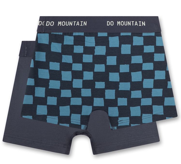Sanetta Jungs Boxershorts 2er Set - Uni Blau + Blau Checks