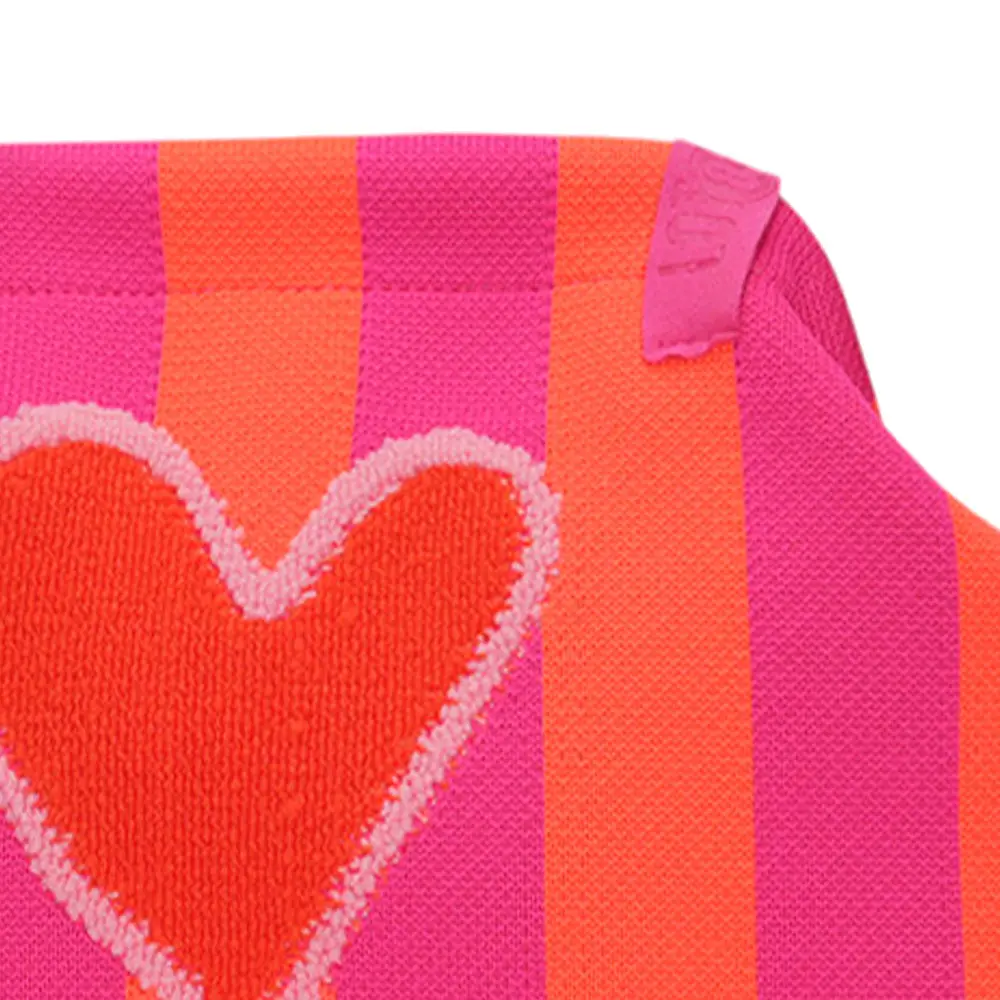 LOT83 Rebel Kulturtasche oder Clutch Emma - Pink Orange - Herz