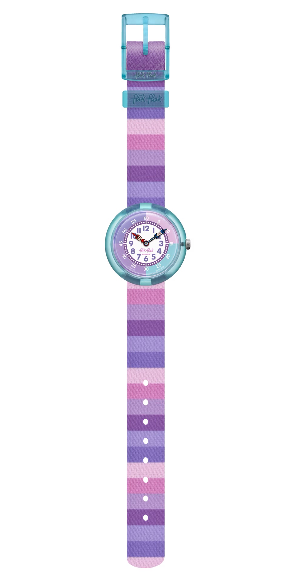 Flik Flak Uhr Kinderuhr - Stripy Purple - Lila und Rosa Streifen