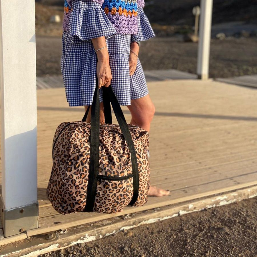 CEDON Easy Travel Bag Leo - Faltbare Reisetasche mit Leo Muster