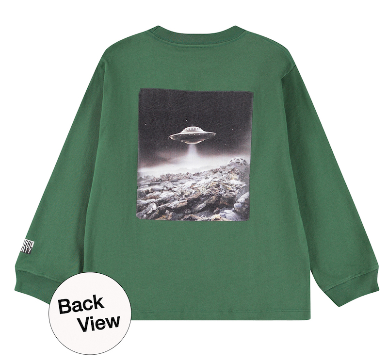Molo Rube Langarm GOTS Bio-Baumwolle Pullover in Grün - Alien Spaceship